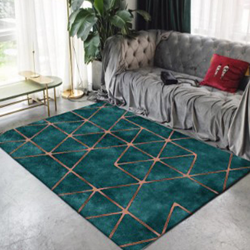 Multi-Color Decoration Rug Modern Geometric Area Carpet Polyster Non-Slip Pet Friendly Rug Aqua Clearhalo 'Area Rug' 'Rug' 2245259