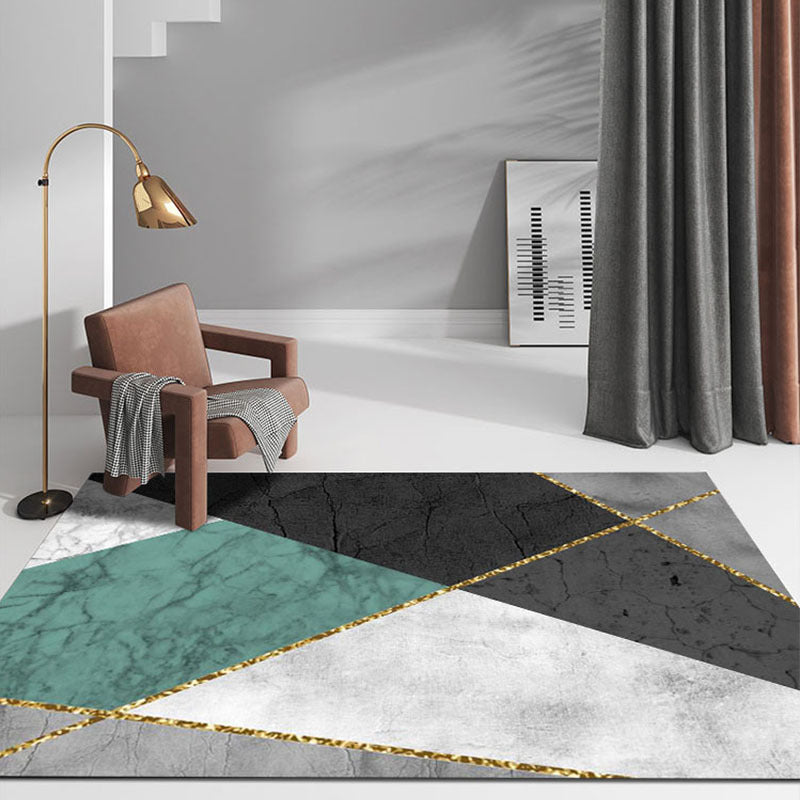 Contemporary Geometric Print Rug Multi Color Polypropylene Carpet Anti-Slip Backing Machine Washable Rug for Parlor Grey Clearhalo 'Area Rug' 'Rug' 2245274