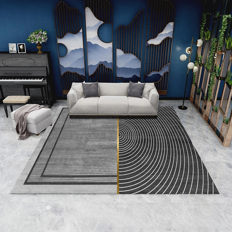 Modern Geometric Pattern Rug Multi Color Polyster Carpet Non-Slip Backing Pet Friendly Indoor Rug for Parlor Grey Clearhalo 'Area Rug' 'Rug' 2245322