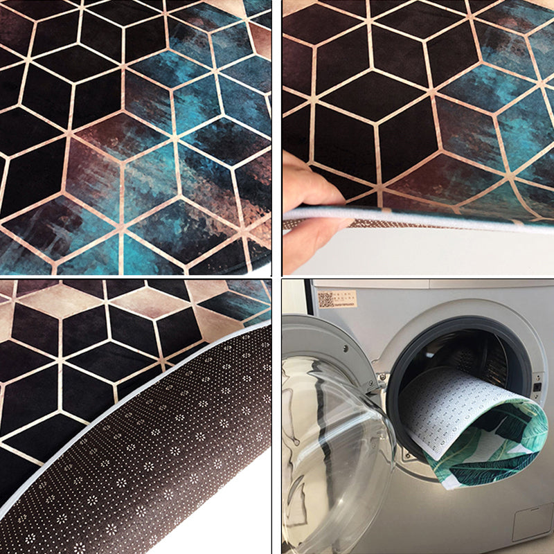 Unique Geometric Print Rug Multi-Color Polyster Area Carpet Non-Slip Backing Machine Washable Indoor Rug for Bedroom Clearhalo 'Area Rug' 'Rug' 2245341