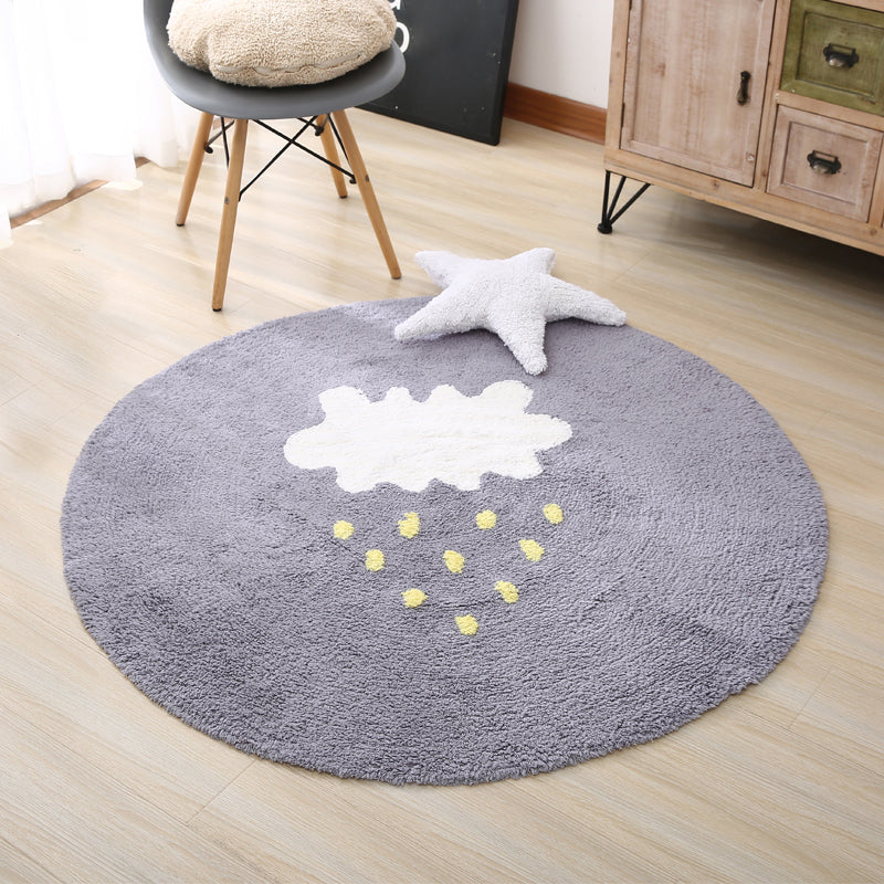 Cute Kids Room Rug Multi Colored Cartoon Area Rug Cotton Anti-Slip Backing Washable Carpet Clearhalo 'Area Rug' 'Rug' 2245382