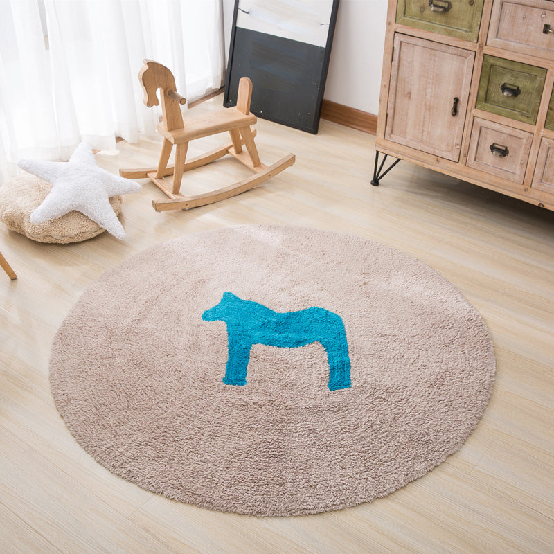 Cute Kids Room Rug Multi Colored Cartoon Area Rug Cotton Anti-Slip Backing Washable Carpet Clearhalo 'Area Rug' 'Rug' 2245385