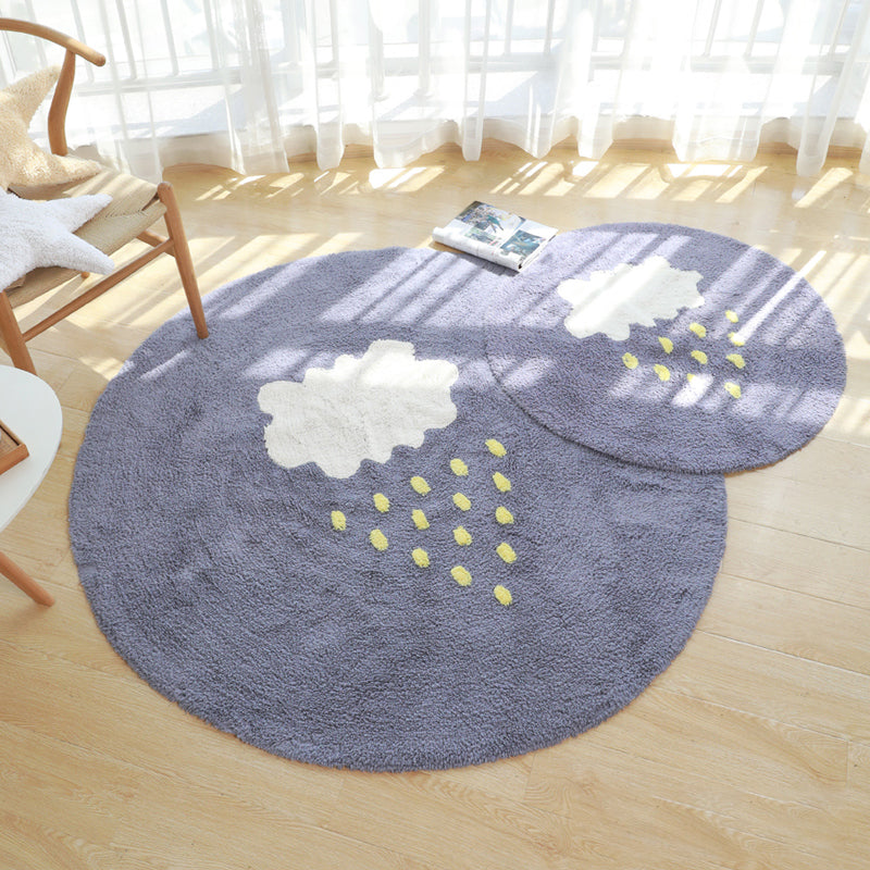 Cute Kids Room Rug Multi Colored Cartoon Area Rug Cotton Anti-Slip Backing Washable Carpet Clearhalo 'Area Rug' 'Rug' 2245387