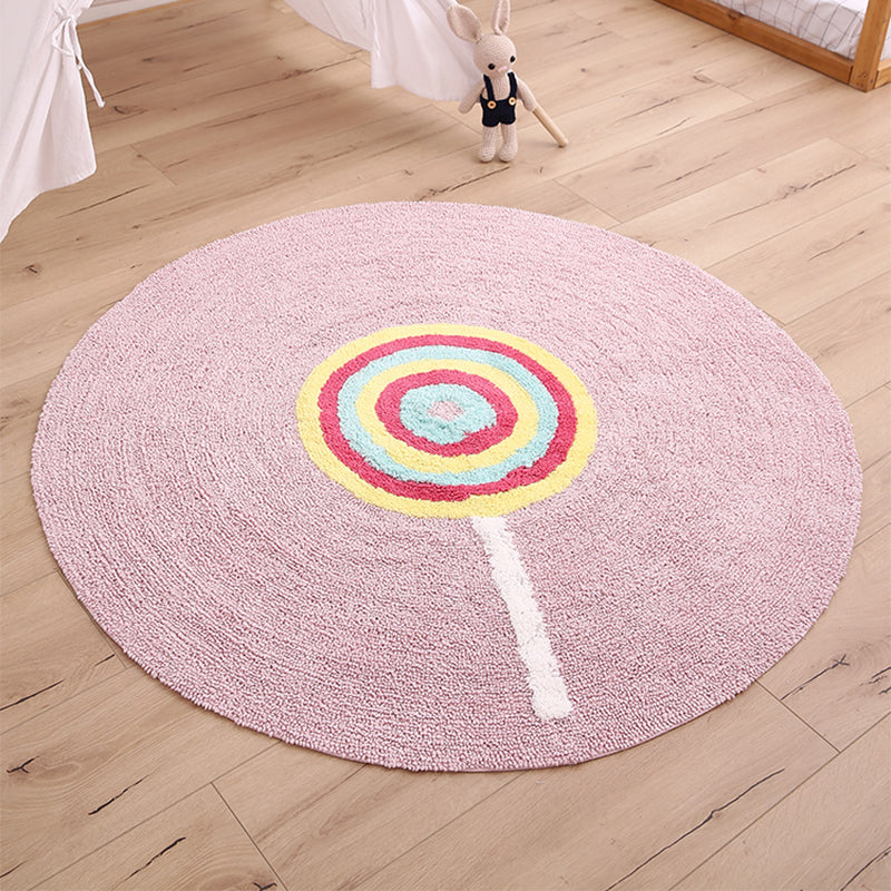 Multi Color Lollipop Print Rug Cotton Comfort Area Rug Pet Friendly Washable Easy Care Carpet for Kids Clearhalo 'Area Rug' 'Rug' 2245398