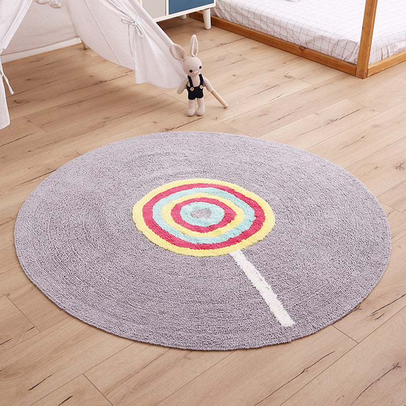 Multi Color Lollipop Print Rug Cotton Comfort Area Rug Pet Friendly Washable Easy Care Carpet for Kids Clearhalo 'Area Rug' 'Rug' 2245401