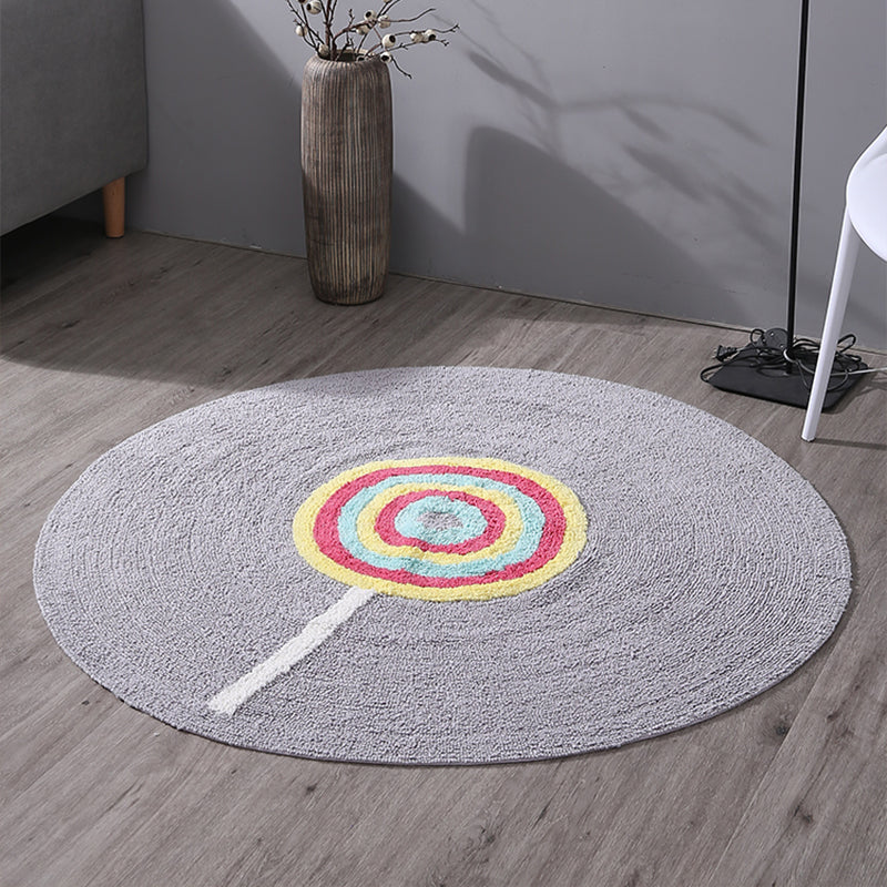 Multi Color Lollipop Print Rug Cotton Comfort Area Rug Pet Friendly Washable Easy Care Carpet for Kids Clearhalo 'Area Rug' 'Rug' 2245402