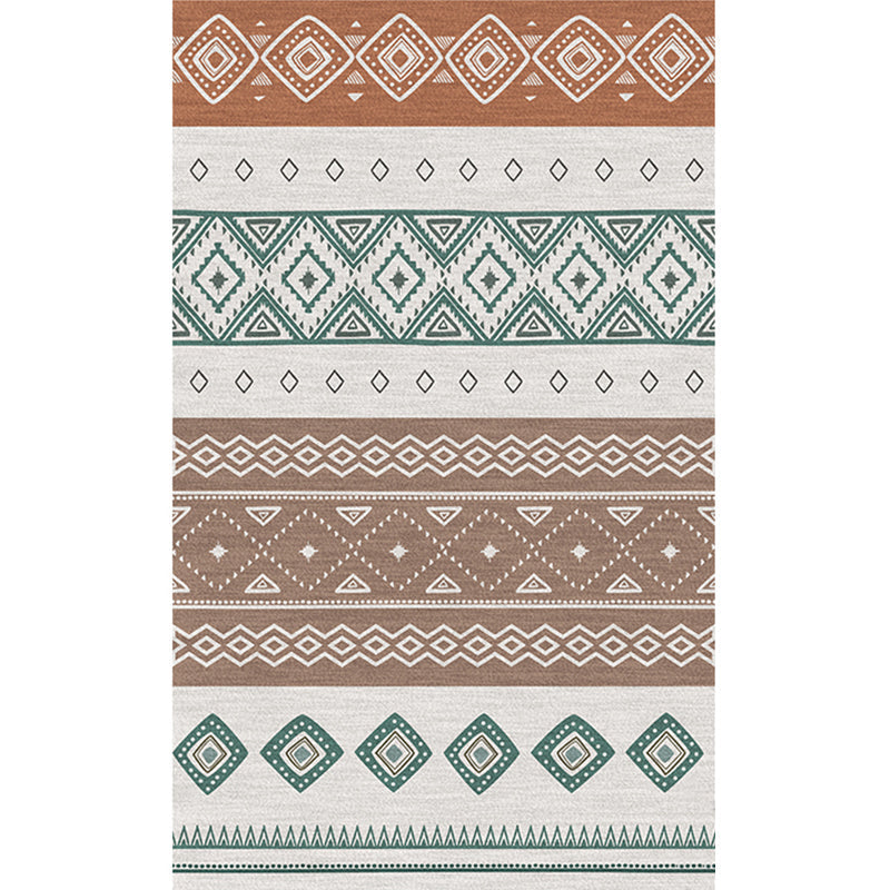 Boho Living Room Rug Multi-Color Geometric Pattern Carpet Flax Environmental Handmade Rug with Tassel Brown Clearhalo 'Area Rug' 'Bohemian' 'Rugs' Rug' 2245423