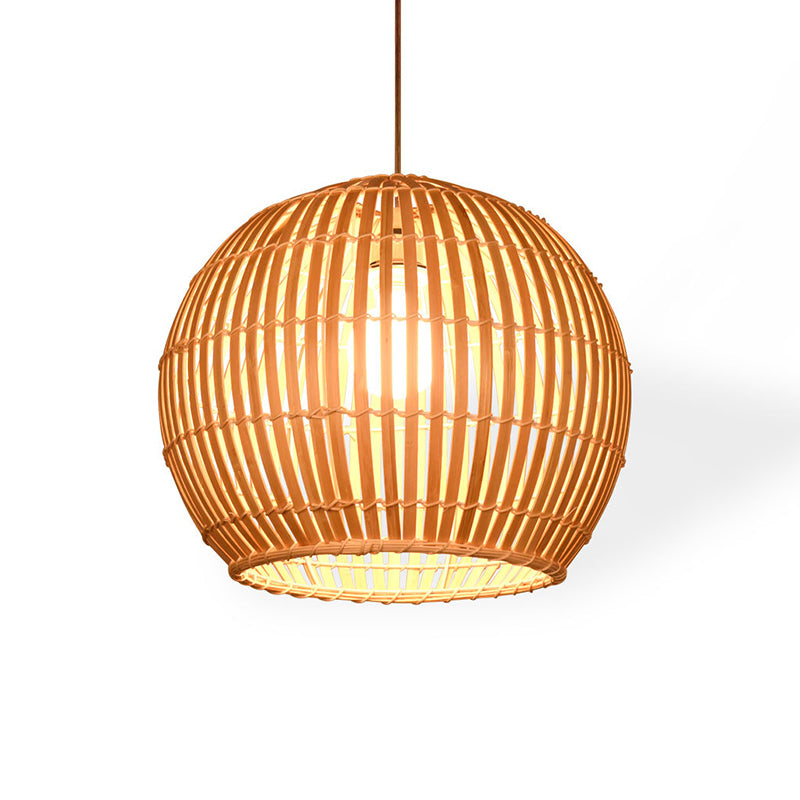 South-east Asia Globe Ceiling Light Bamboo Single Restaurant Hanging Pendant Light Clearhalo 'Ceiling Lights' 'Pendant Lights' 'Pendants' Lighting' 2245563