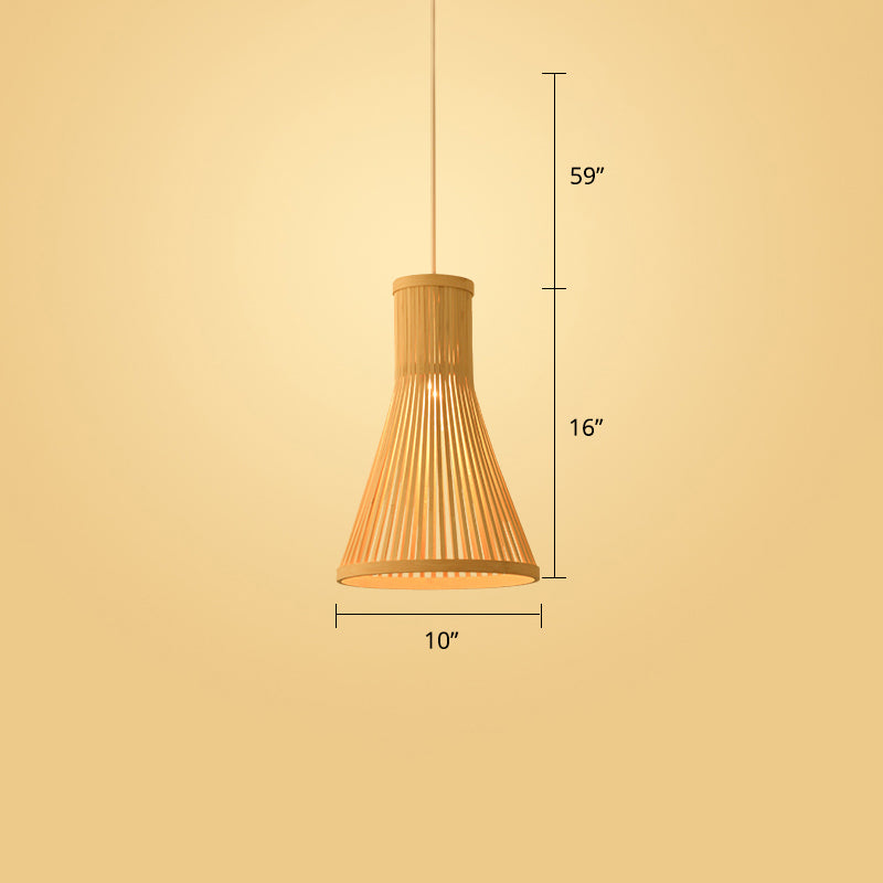 Modern Style Handwoven Ceiling Light Rattan Single Restaurant Hanging Pendant Light in Wood Clearhalo 'Ceiling Lights' 'Pendant Lights' 'Pendants' Lighting' 2245879