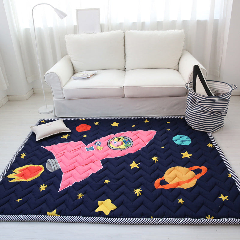 Comfort Childrens Room Rug Multicolored Space Printed Rug Non-Slip Backing Machine Washable Area Carpet Clearhalo 'Area Rug' 'Rug' 2245955