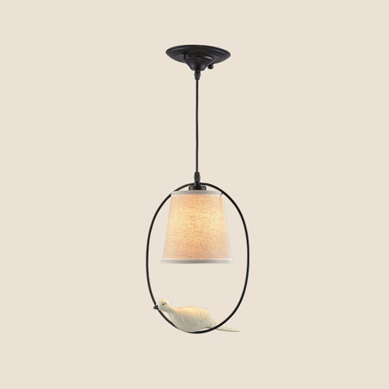 Fabric Tapered Suspension Lighting Classic Single-Bulb Dining Room Pendant Ceiling Light Clearhalo 'Ceiling Lights' 'Pendant Lights' 'Pendants' Lighting' 2246194