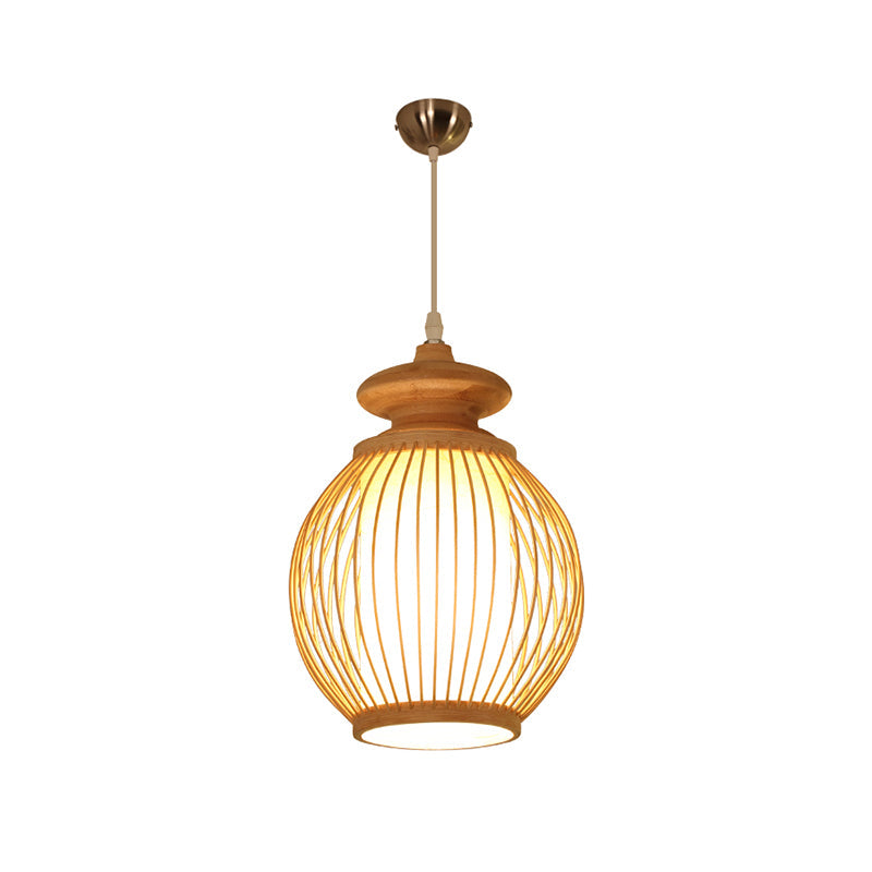 Modern Style Handwoven Ceiling Light Bamboo Single Restaurant Hanging Pendant Lighting Clearhalo 'Ceiling Lights' 'Pendant Lights' 'Pendants' Lighting' 2246471