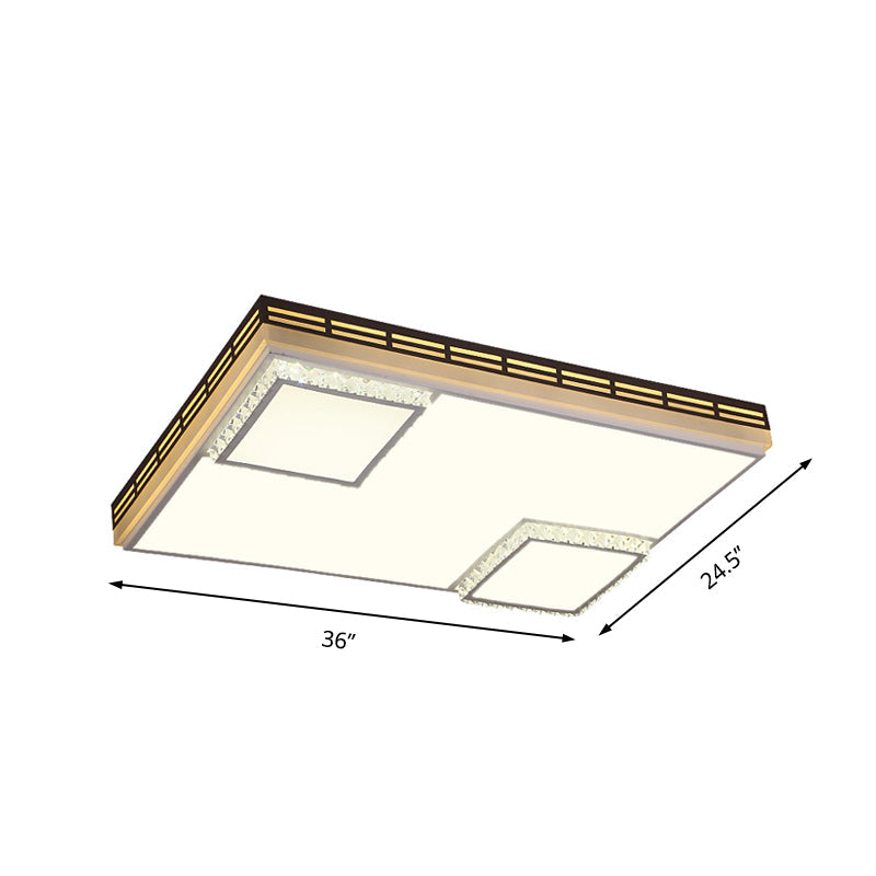 White Square/Rectangle Flush Mount Simple 24.5