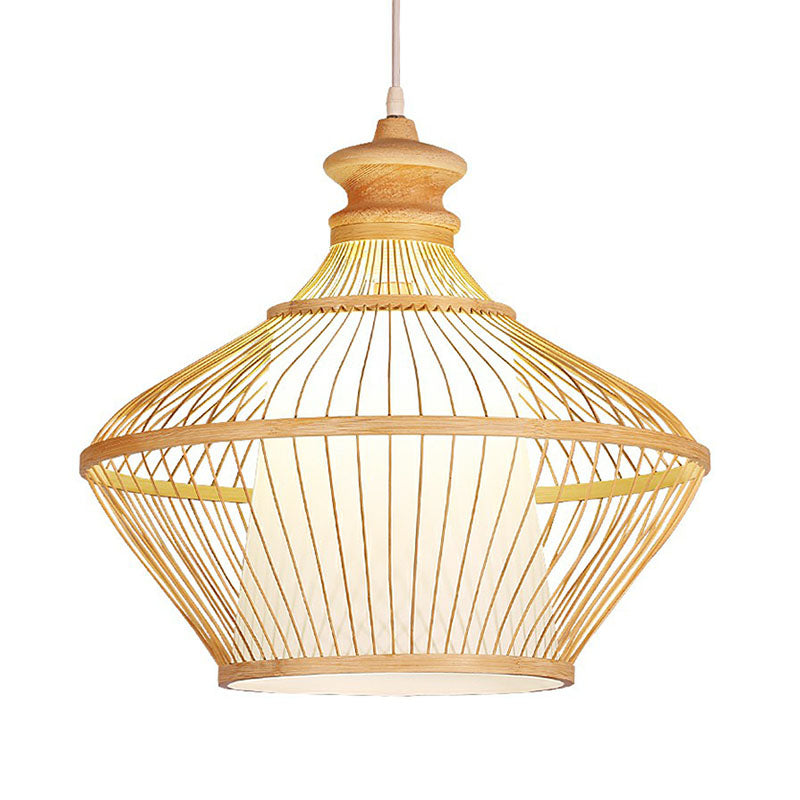 Curvy Tea Room Pendant Light Bamboo Single South-east Asia Suspension Light Fixture Clearhalo 'Ceiling Lights' 'Pendant Lights' 'Pendants' Lighting' 2246924