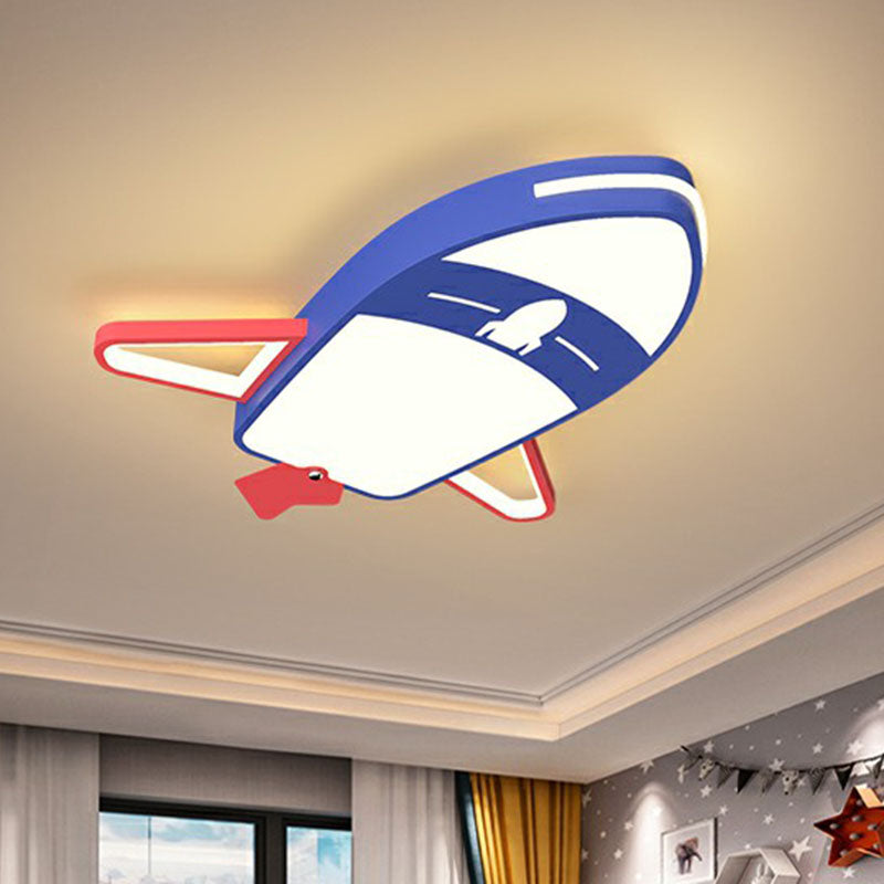 Childrens Plane LED Flush Mount Acrylic Nursery Flushmount Ceiling Lighting in Blue Clearhalo 'Ceiling Lights' 'Close To Ceiling Lights' 'Close to ceiling' 'Flush mount' Lighting' 2247192