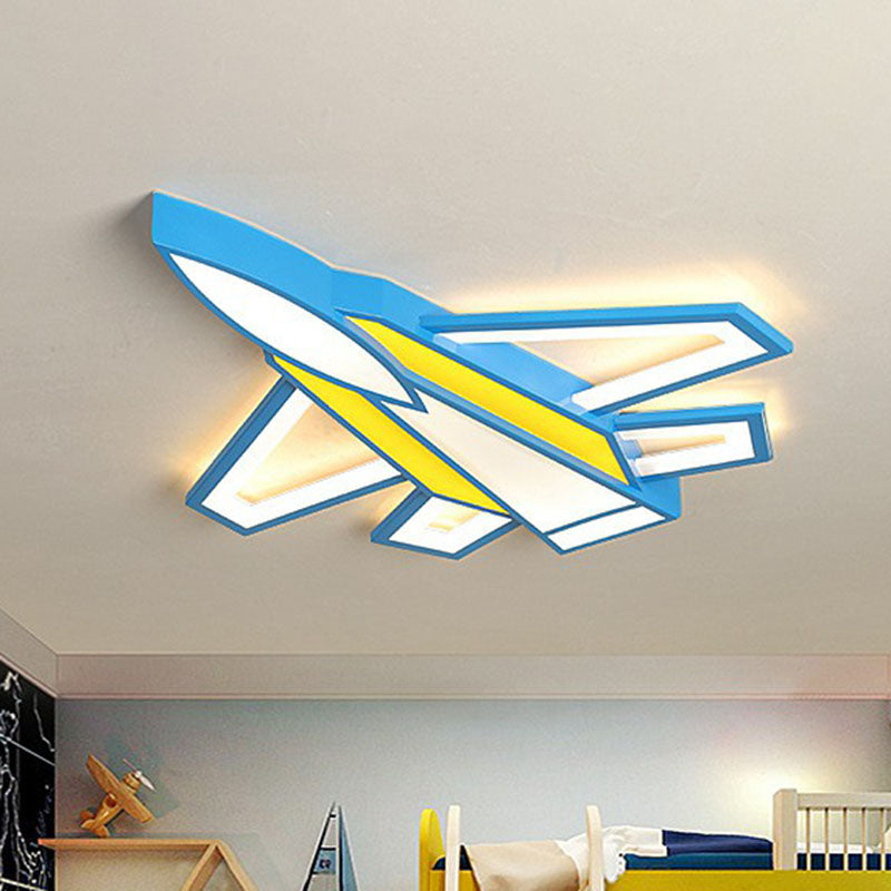 Yellow Aircraft Flush Ceiling Light Kids Acrylic LED Flush Mount Lighting for Nursery Clearhalo 'Ceiling Lights' 'Close To Ceiling Lights' 'Close to ceiling' 'Flush mount' Lighting' 2247231