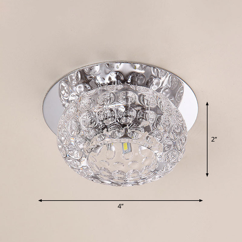 Doughnut Corridor LED Flush Mount Lighting Clear K9 Crystal Simplicity Flush Mount Ceiling Light Clearhalo 'Ceiling Lights' 'Close To Ceiling Lights' 'Close to ceiling' 'Flush mount' Lighting' 2247462