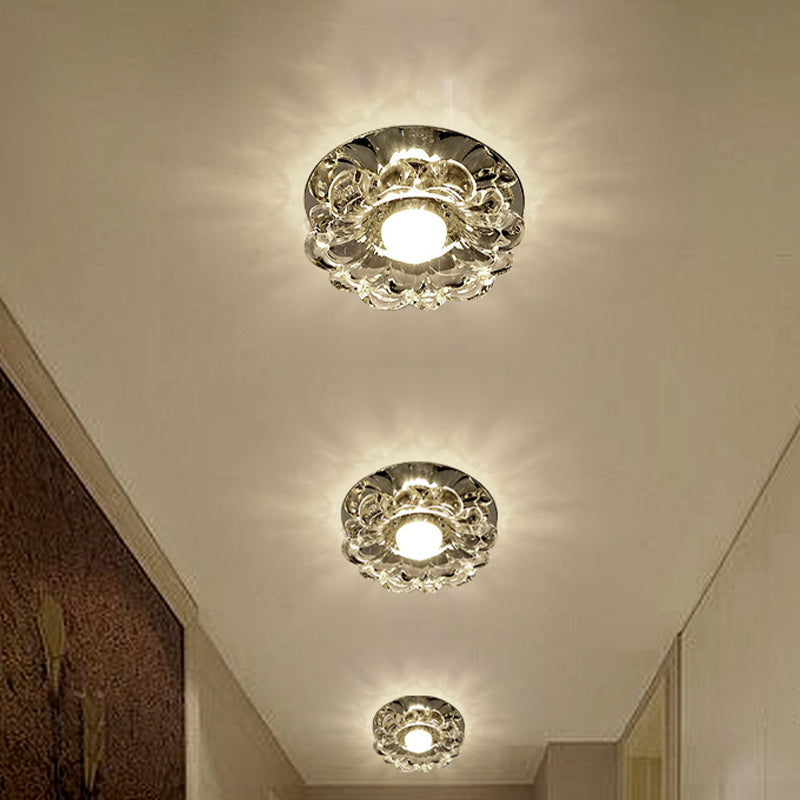 Blossom LED Flush Mount Modern Crystal Clear LED Flush Ceiling Light Fixture for Corridor Clear White Clearhalo 'Ceiling Lights' 'Close To Ceiling Lights' 'Close to ceiling' 'Flush mount' Lighting' 2247486