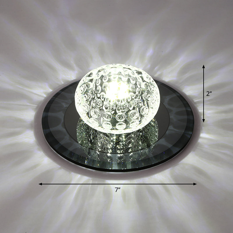 Modern Style Doughnut Shape LED Flush Mount Crystal Corridor Flushmount Ceiling Lighting Black White Clearhalo 'Ceiling Lights' 'Close To Ceiling Lights' 'Close to ceiling' 'Flush mount' Lighting' 2247524