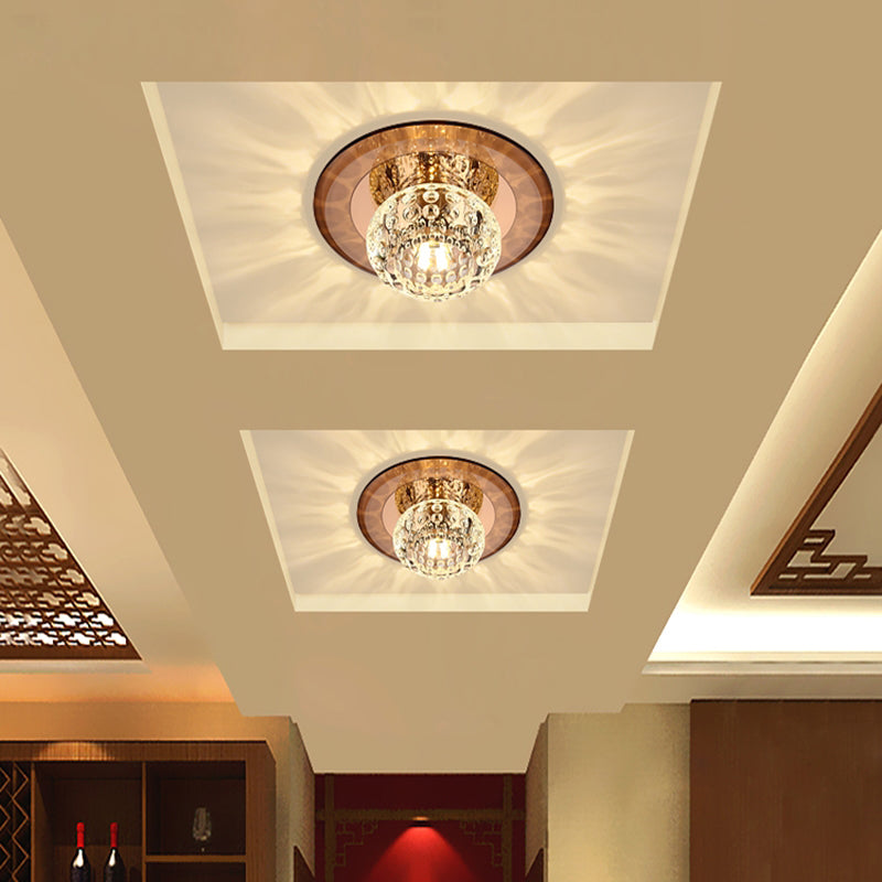 Modern Style Doughnut Shape LED Flush Mount Crystal Corridor Flushmount Ceiling Lighting Clearhalo 'Ceiling Lights' 'Close To Ceiling Lights' 'Close to ceiling' 'Flush mount' Lighting' 2247526