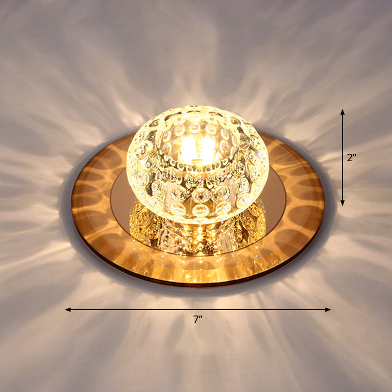 Modern Style Doughnut Shape LED Flush Mount Crystal Corridor Flushmount Ceiling Lighting Tan Warm Clearhalo 'Ceiling Lights' 'Close To Ceiling Lights' 'Close to ceiling' 'Flush mount' Lighting' 2247529