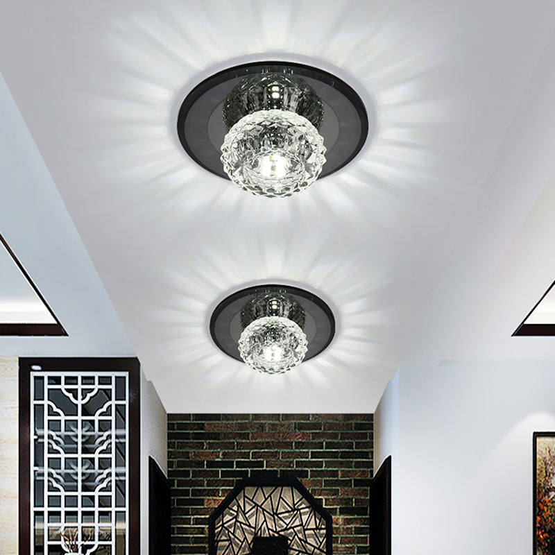 Bowl Shade Entryway LED Flush Mount Light Crystal Simplicity Flush Mount Ceiling Light Clearhalo 'Ceiling Lights' 'Close To Ceiling Lights' 'Close to ceiling' 'Flush mount' Lighting' 2247543