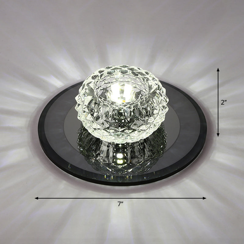 Bowl Shade Entryway LED Flush Mount Light Crystal Simplicity Flush Mount Ceiling Light Black White Clearhalo 'Ceiling Lights' 'Close To Ceiling Lights' 'Close to ceiling' 'Flush mount' Lighting' 2247546