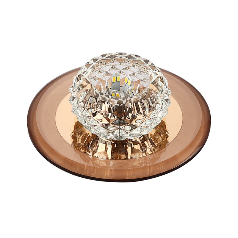 Bowl Shade Entryway LED Flush Mount Light Crystal Simplicity Flush Mount Ceiling Light Clearhalo 'Ceiling Lights' 'Close To Ceiling Lights' 'Close to ceiling' 'Flush mount' Lighting' 2247547