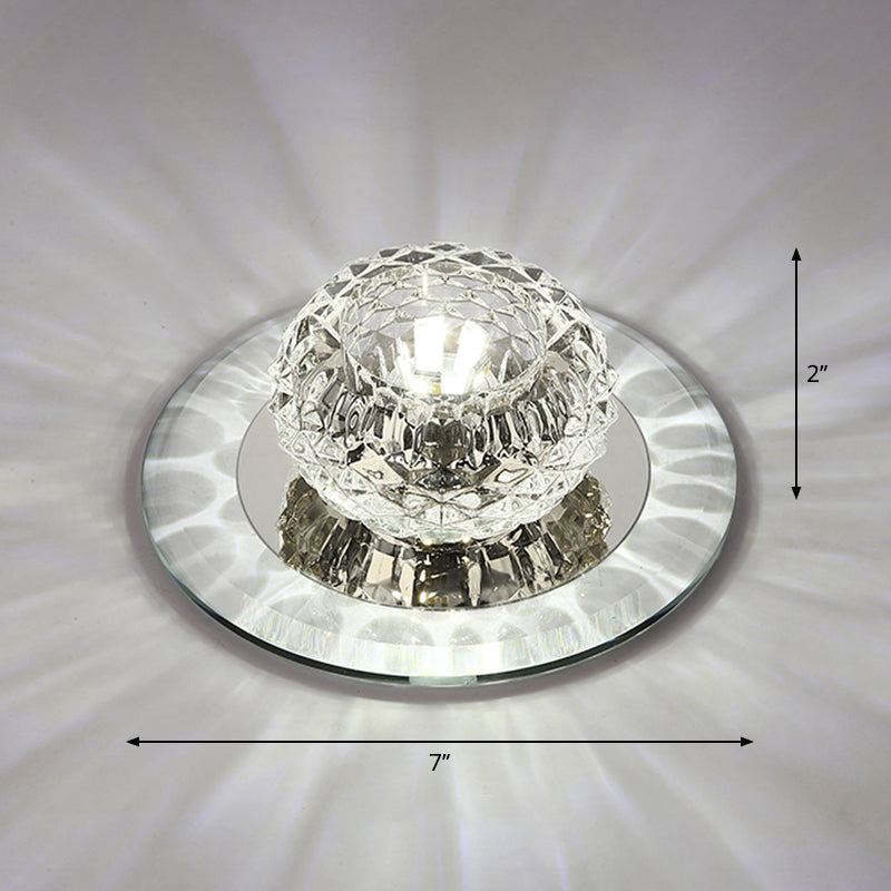 Bowl Shade Entryway LED Flush Mount Light Crystal Simplicity Flush Mount Ceiling Light Clear White Clearhalo 'Ceiling Lights' 'Close To Ceiling Lights' 'Close to ceiling' 'Flush mount' Lighting' 2247548