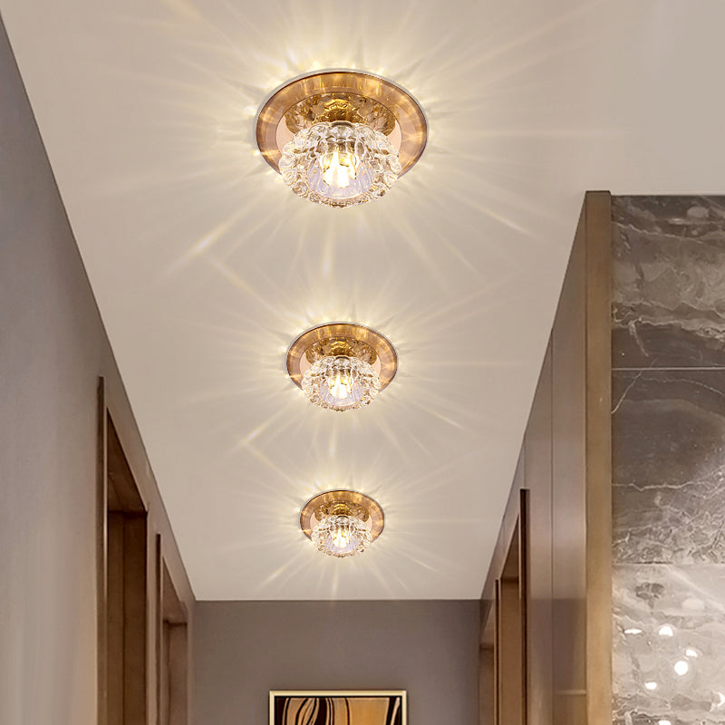 Flower Corridor LED Flush Mount Light Crystal Simplicity Flush Mount Ceiling Light Clearhalo 'Ceiling Lights' 'Close To Ceiling Lights' 'Close to ceiling' 'Flush mount' Lighting' 2247582