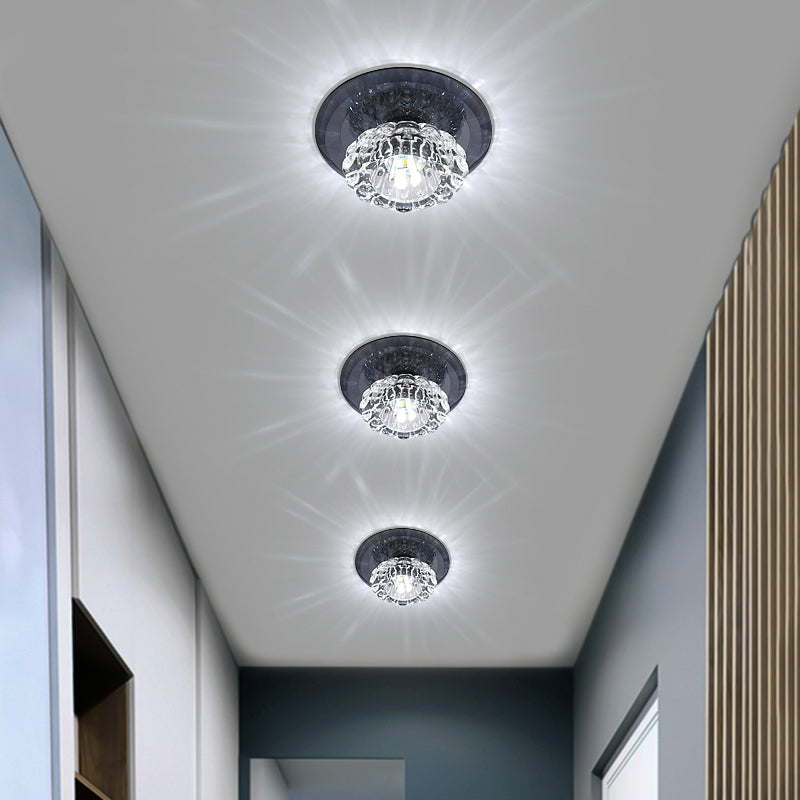 Flower Corridor LED Flush Mount Light Crystal Simplicity Flush Mount Ceiling Light Clearhalo 'Ceiling Lights' 'Close To Ceiling Lights' 'Close to ceiling' 'Flush mount' Lighting' 2247587