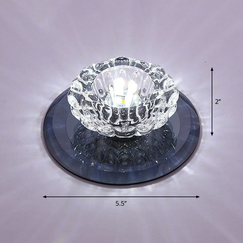 Flower Corridor LED Flush Mount Light Crystal Simplicity Flush Mount Ceiling Light Black White Clearhalo 'Ceiling Lights' 'Close To Ceiling Lights' 'Close to ceiling' 'Flush mount' Lighting' 2247590