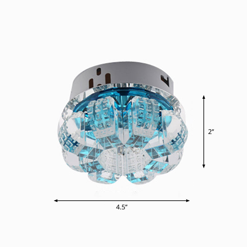 Simple Style Blossom LED Flush Mount Light Crystal Corridor Flush Mount Ceiling Light in Clear Clearhalo 'Ceiling Lights' 'Close To Ceiling Lights' 'Close to ceiling' 'Flush mount' Lighting' 2247633