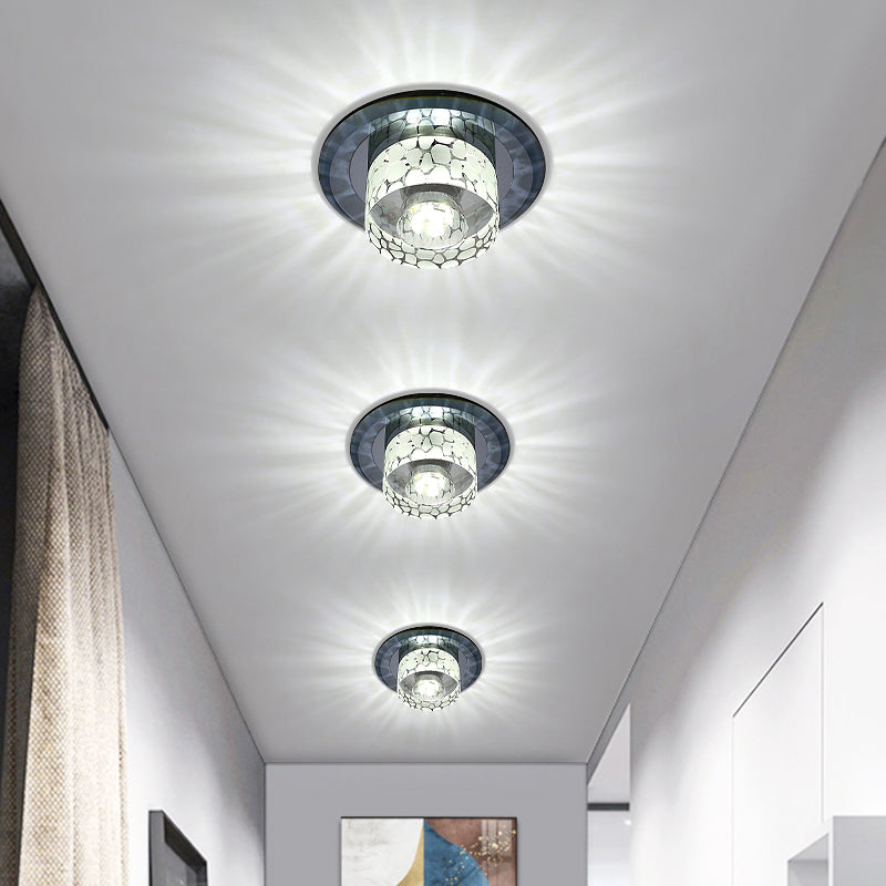 Circular LED Flush Mount Light Simplicity Crystal Corridor Flush Mount Ceiling Light Clearhalo 'Ceiling Lights' 'Close To Ceiling Lights' 'Close to ceiling' 'Flush mount' Lighting' 2247657