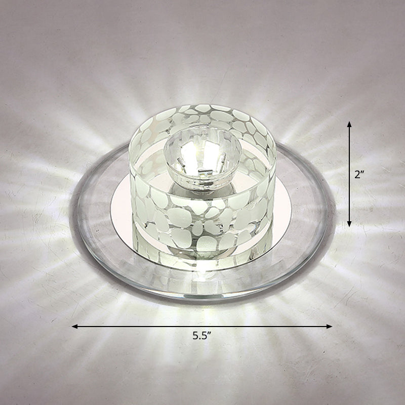 Circular LED Flush Mount Light Simplicity Crystal Corridor Flush Mount Ceiling Light Clear White Clearhalo 'Ceiling Lights' 'Close To Ceiling Lights' 'Close to ceiling' 'Flush mount' Lighting' 2247658