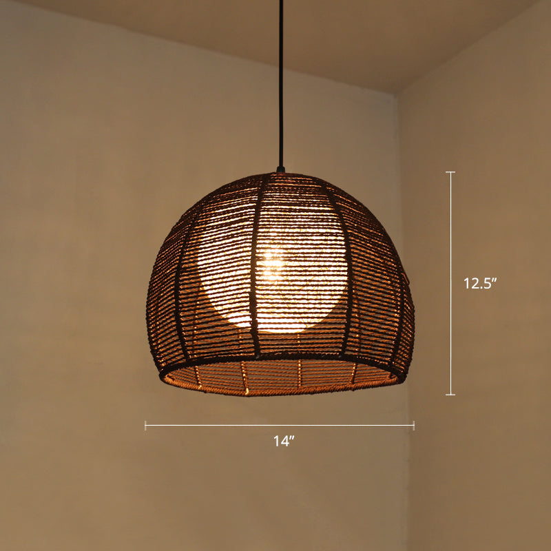 Handmade Pendant Light Contemporary Hemp Rope Single Restaurant Suspension Light Fixture Clearhalo 'Ceiling Lights' 'Pendant Lights' 'Pendants' Lighting' 2247851