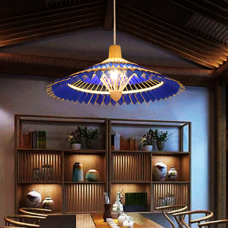 Bamboo Umbrella Ceiling Light Modern Single Hanging Pendant Lighting for Restaurant Clearhalo 'Ceiling Lights' 'Pendant Lights' 'Pendants' Lighting' 2248109