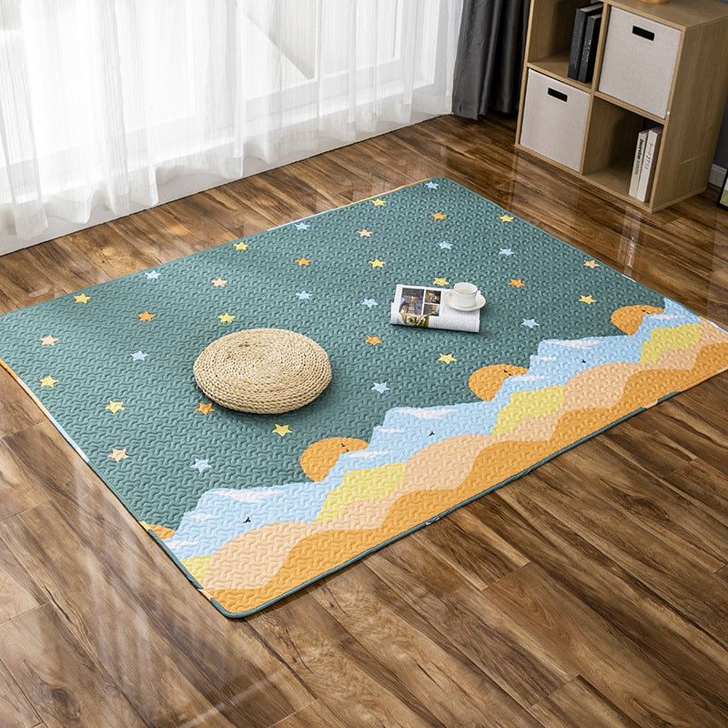 Comfort Childrens Room Rug Multi-Color Cartoon Rug Cotton Blend Pet Friendly Easy Care Carpet Olive Green Clearhalo 'Area Rug' 'Rug' 2250137