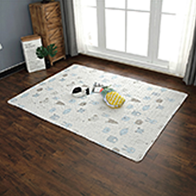 Cute Cartoon Print Rug Multi Colored Cotton Area Carpet Pet Friendly Machine Washable Rug for Kids Room Gray-Green Clearhalo 'Area Rug' 'Rug' 2250162