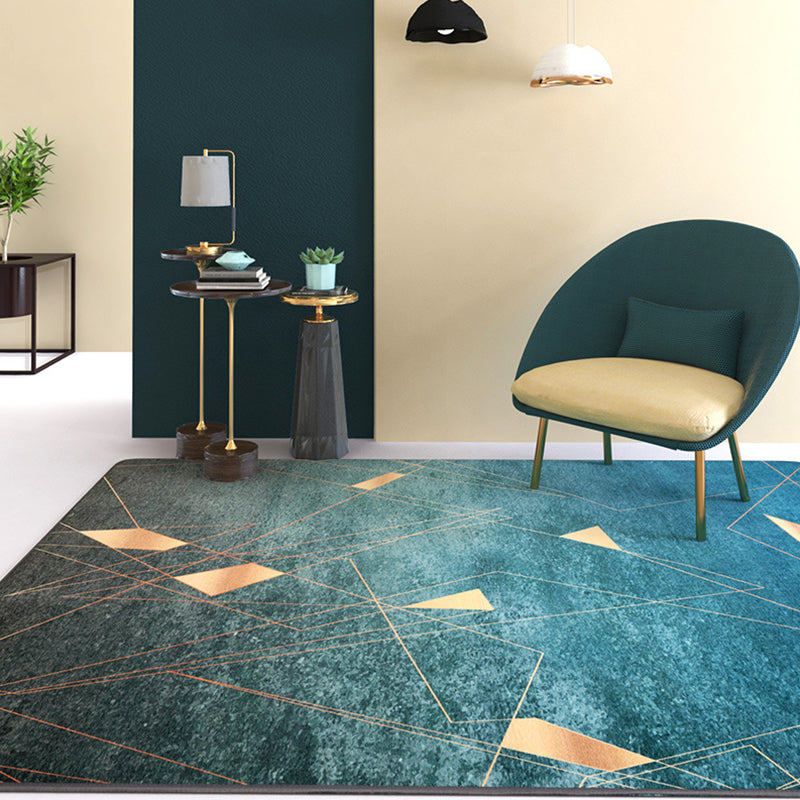 Multi Color Modern Rug Polypropylene Geometric Printed Rug Non-Slip Stain-Resistant Carpet for Decoration Dark Green Clearhalo 'Area Rug' 'Rug' 2250273