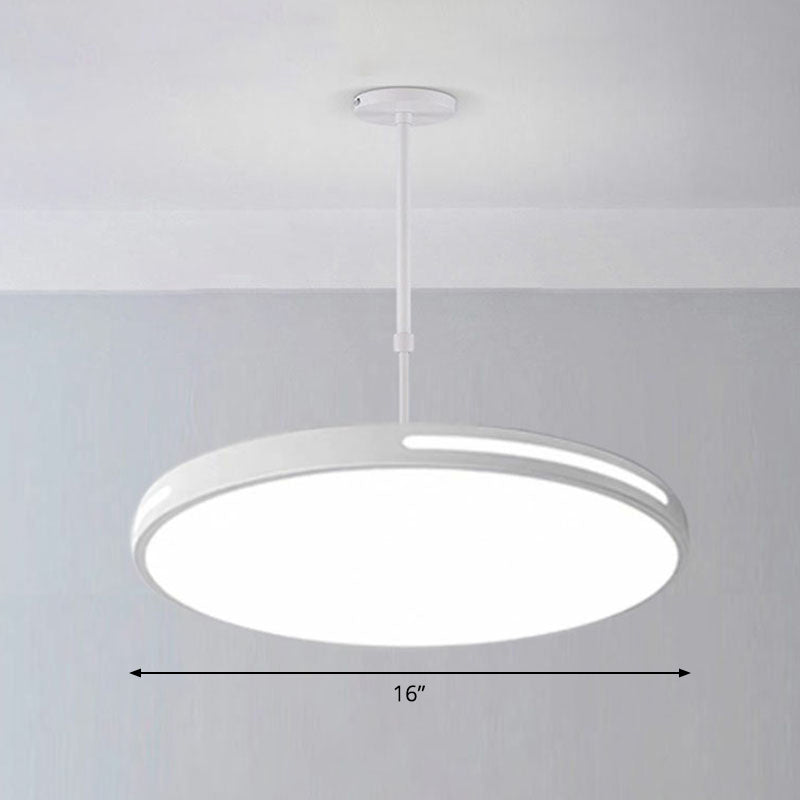 Circular Meeting Room Chandelier Light Acrylic Simplicity LED Pendant Light Fixture White 16