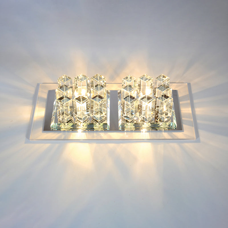 Rectangular Corridor Flush Light Crystal Modern Style LED Flush Ceiling Light Fixture Clear Clearhalo 'Ceiling Lights' 'Close To Ceiling Lights' 'Close to ceiling' 'Flush mount' Lighting' 2253296