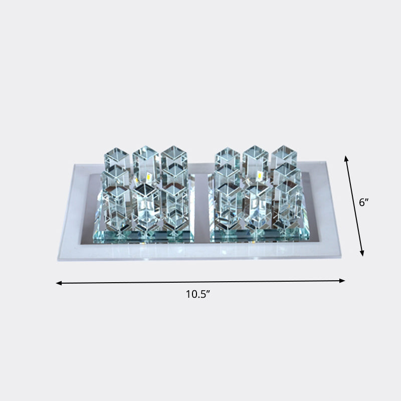 Rectangular Corridor Flush Light Crystal Modern Style LED Flush Ceiling Light Fixture Clearhalo 'Ceiling Lights' 'Close To Ceiling Lights' 'Close to ceiling' 'Flush mount' Lighting' 2253300