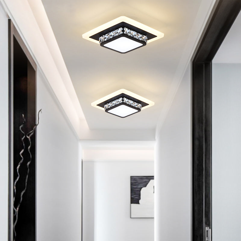 Simplicity Mini LED Flush Mount Light Crystal Corridor Flush Mount Ceiling Lighting Clearhalo 'Ceiling Lights' 'Close To Ceiling Lights' 'Close to ceiling' 'Flush mount' Lighting' 2253317