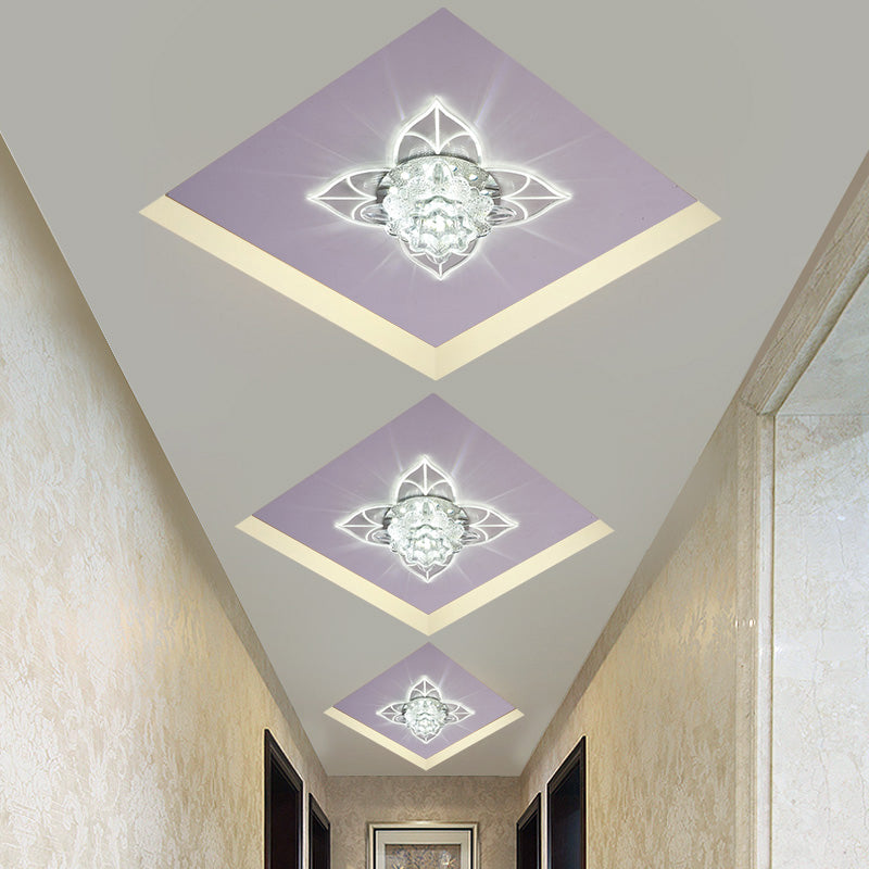 Blossom Crystal Flush Ceiling Light Contemporary Clear LED Flush Mount Lighting for Corridor Clearhalo 'Ceiling Lights' 'Close To Ceiling Lights' 'Close to ceiling' 'Flush mount' Lighting' 2253363