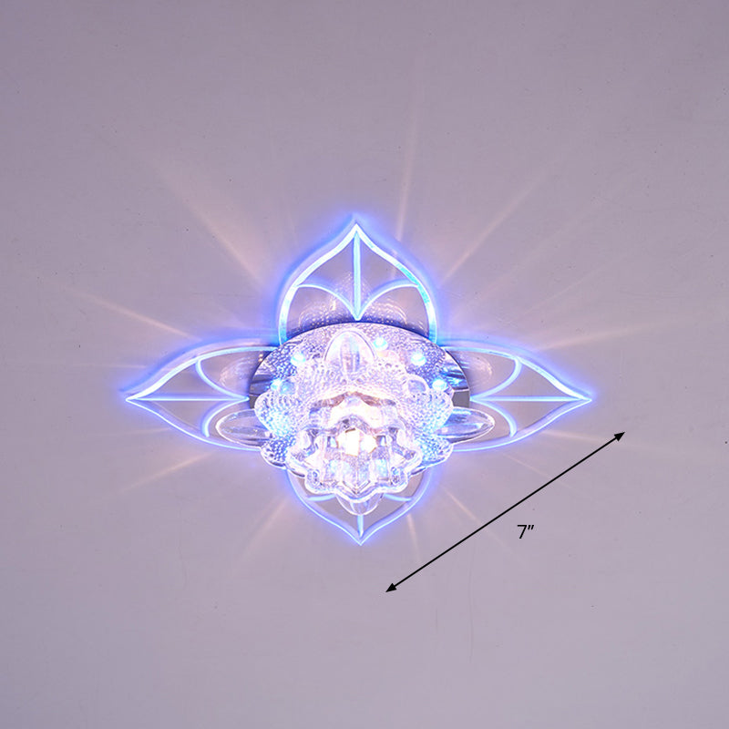 Blossom Crystal Flush Ceiling Light Contemporary Clear LED Flush Mount Lighting for Corridor Clear Blue Clearhalo 'Ceiling Lights' 'Close To Ceiling Lights' 'Close to ceiling' 'Flush mount' Lighting' 2253364