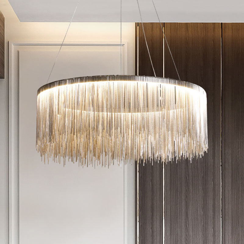 Fringed Round Living Room Ceiling Lighting Metal Post-Modern Hanging Pendant Light Clearhalo 'Ceiling Lights' 'Modern Pendants' 'Modern' 'Pendant Lights' 'Pendants' Lighting' 2253548