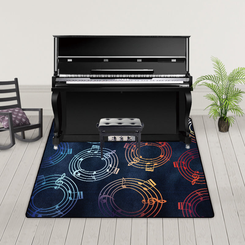 Novelty Home Decoration Rug Multi Color Music Print Area Rug Synthetics Non-Slip Machine Washable Carpet Clearhalo 'Area Rug' 'Rug' 2253678