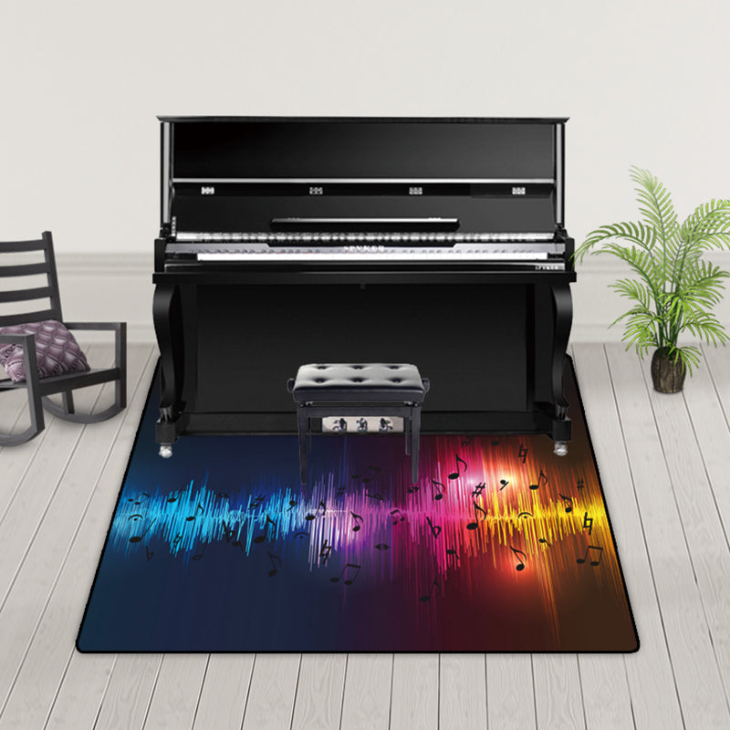 Novelty Home Decoration Rug Multi Color Music Print Area Rug Synthetics Non-Slip Machine Washable Carpet Purple Clearhalo 'Area Rug' 'Rug' 2253690