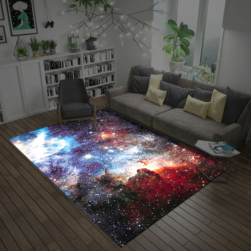 Natural Living Room Rug Multi-Color Space Print Rug Polypropylene Non-Slip Washable Area Carpet Clearhalo 'Area Rug' 'Rug' 2253712